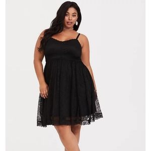 TORRID BLACK LACE SKATER DRESS